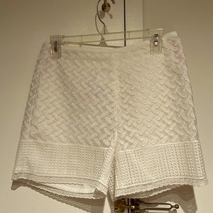 White embroidered shorts